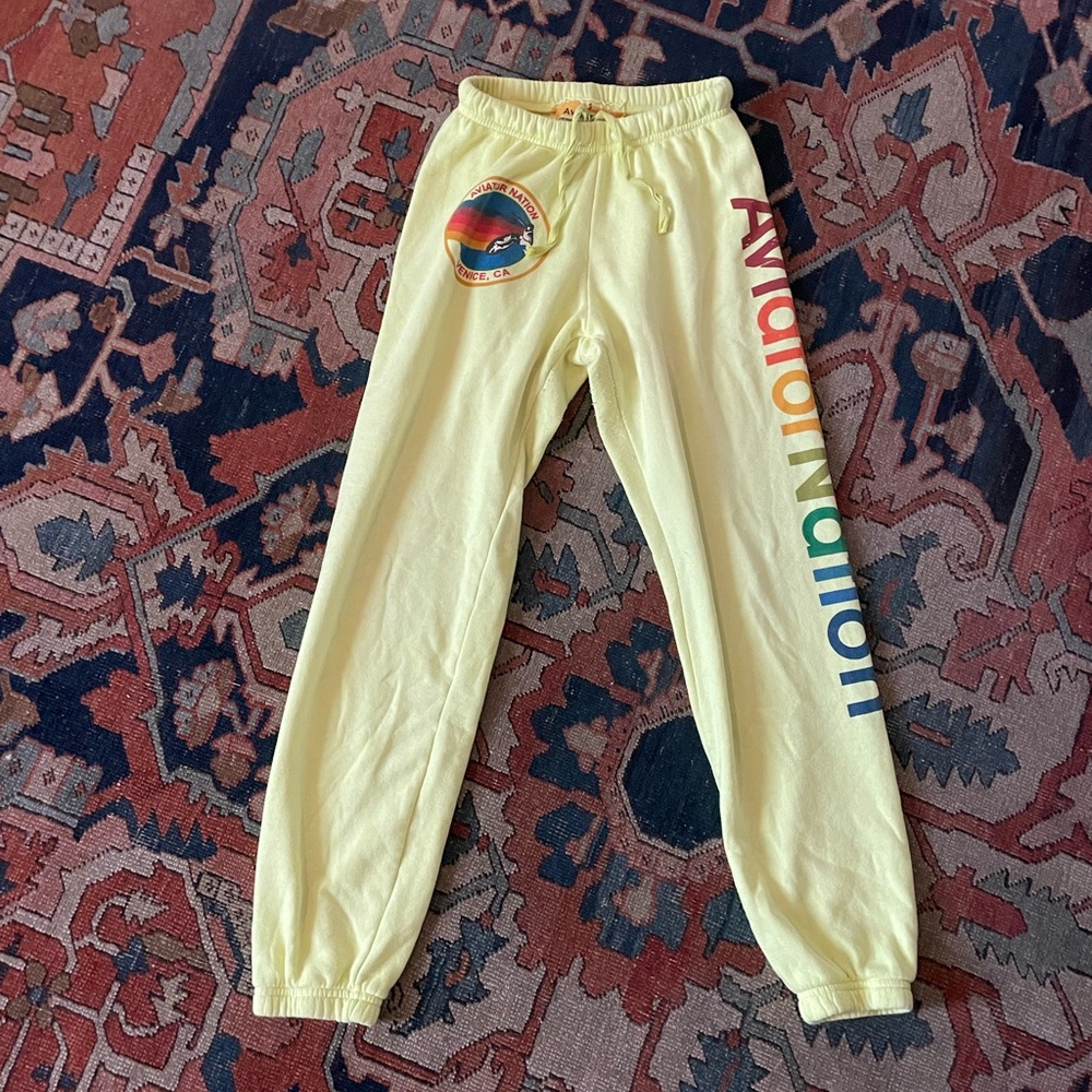 Aviator nation neon yellow sweatpants